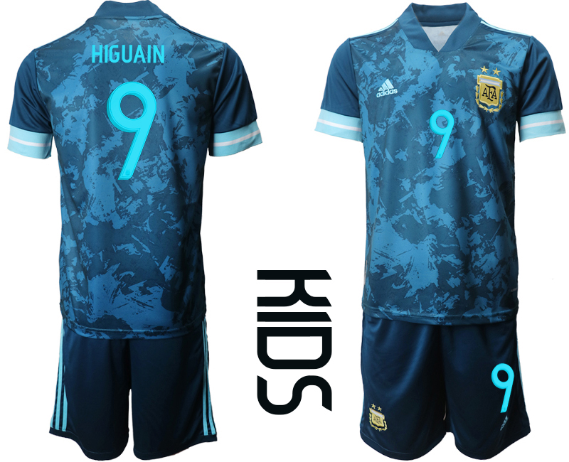 Youth 2020-2021 Season National team Argentina awya blue #9 Soccer Jersey